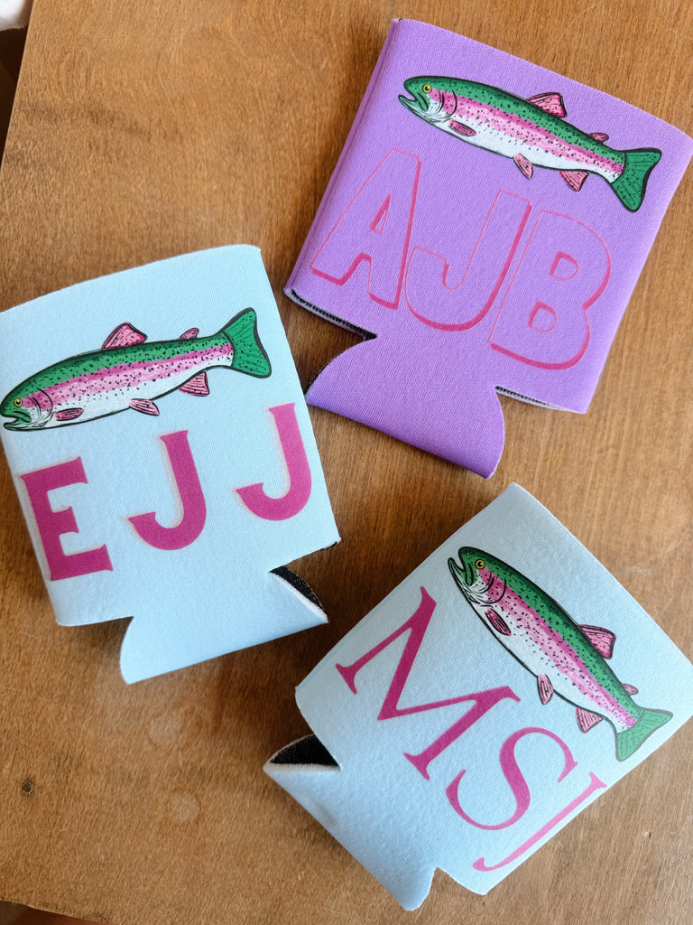 CUSTOM Initial Trout Can Cooler
