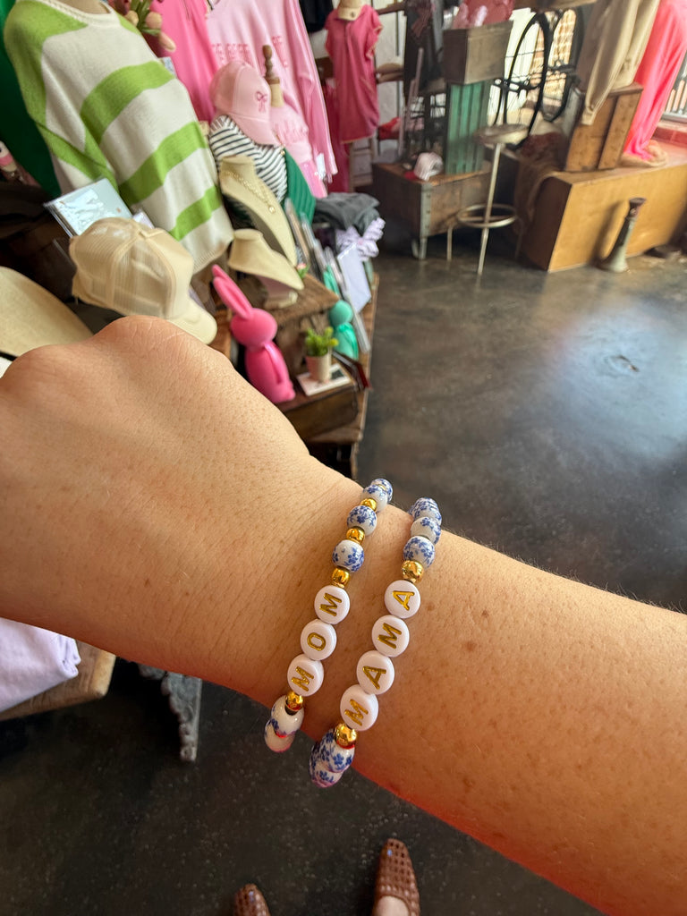 The Blue Floral Beaded Bracelet