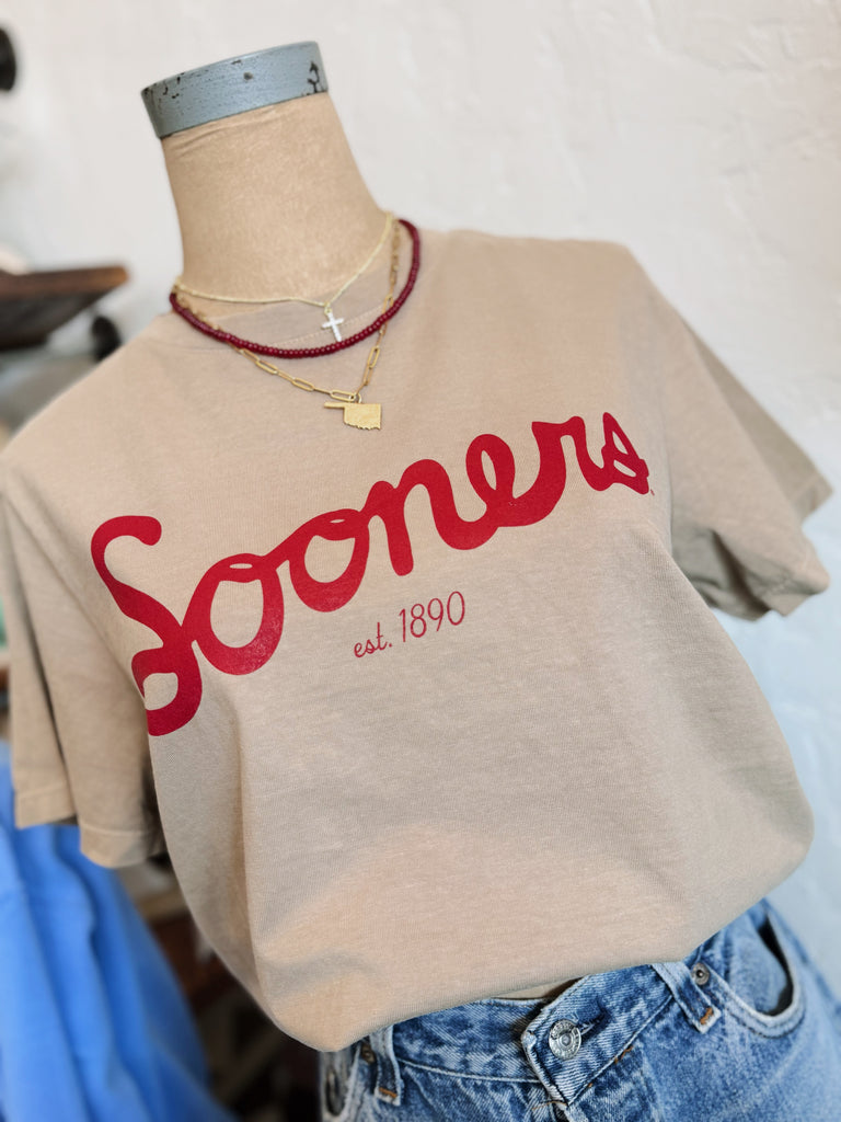 Sooners Khaki Tee