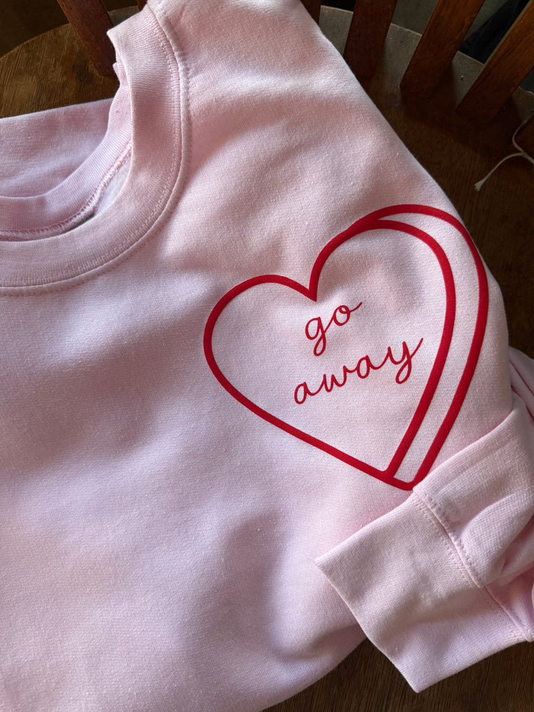Script Font CUSTOM Word Candy Heart Sweatshirt // Adult Sizing