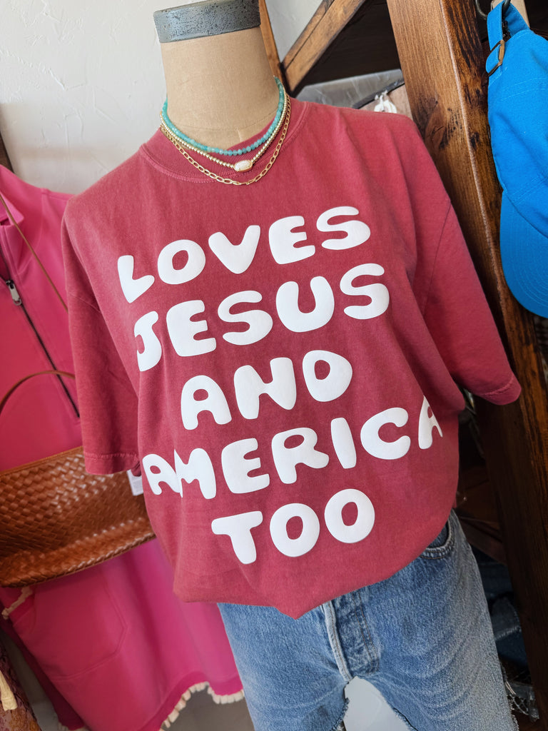 Love Jesus and America Tee (PREORDER - closing 6/25)