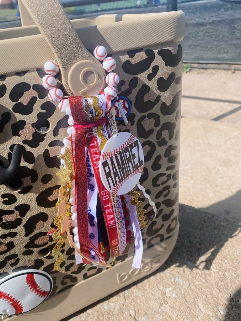 Softball / Baseball Mom Bag Ribbon Tassel Tag