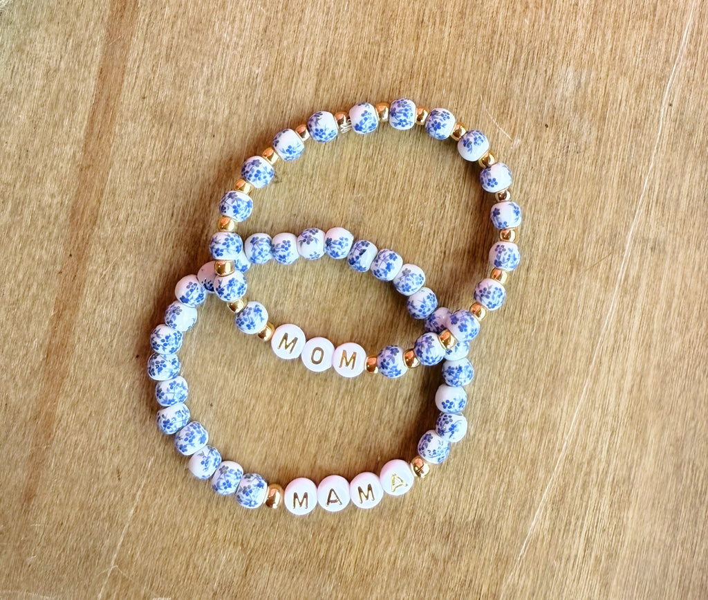 The Blue Floral Beaded Bracelet