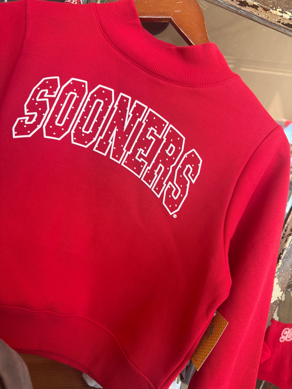 Sooners Puff Mock Neck // Youth Sizes