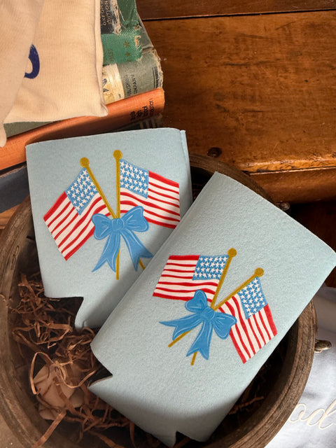 Double Flag Can Cooler