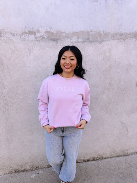 The God is Good Sweatshirt // Lavender