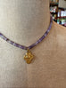 Small Shades of Purple Beaded Necklace with Cross Charm