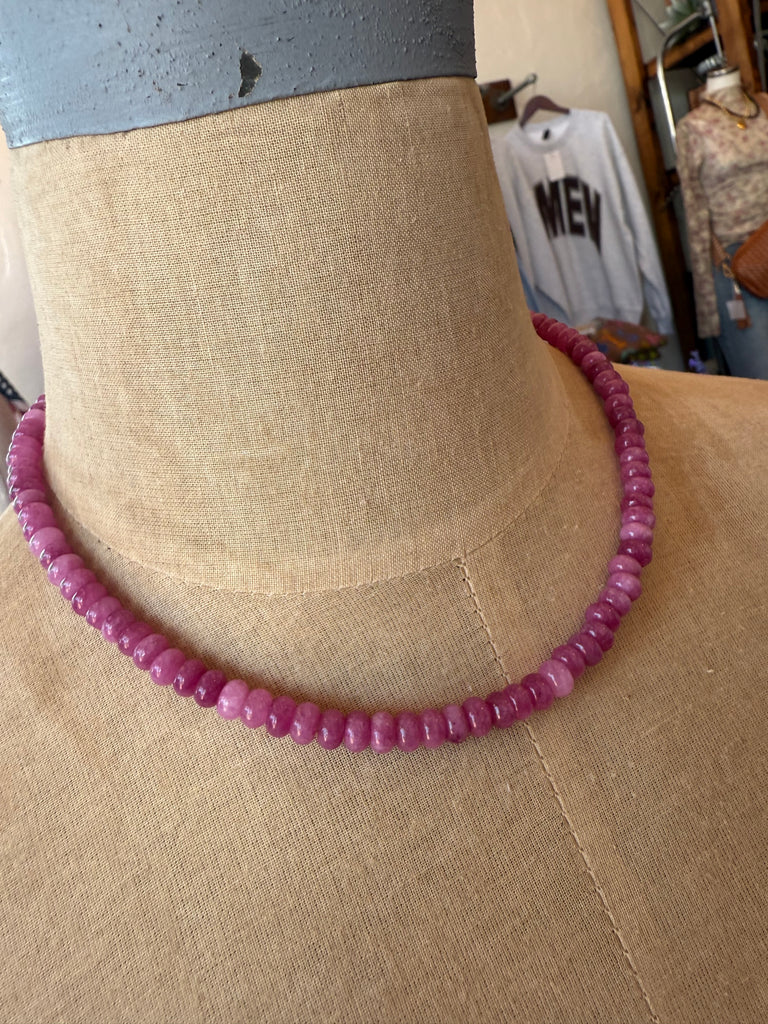 Dark Raspberry Beaded Necklace