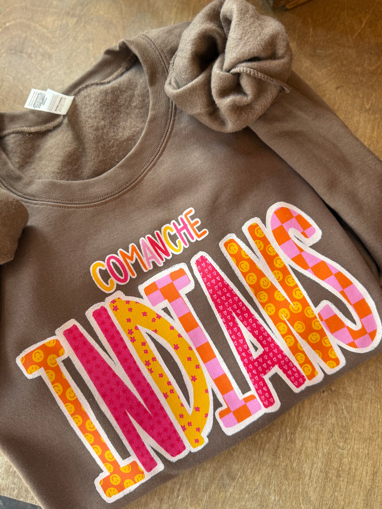 Comanche Doodle // Brown Sweatshirt
