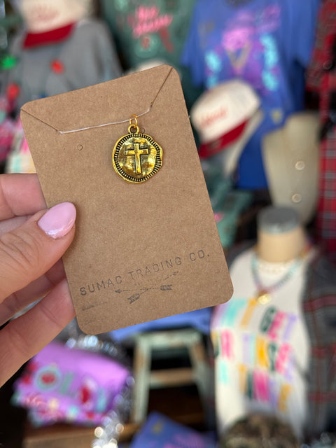 Cross Coin Charm