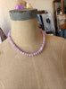 Lavender Beaded Necklace With Charm Ring Closure