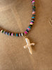 Raw Edge Beads with Pearl Cross