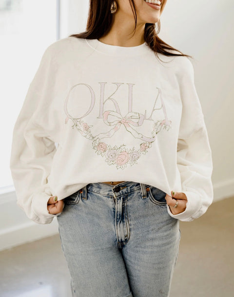 The OKLA Bow Thrifted Sweatshirt