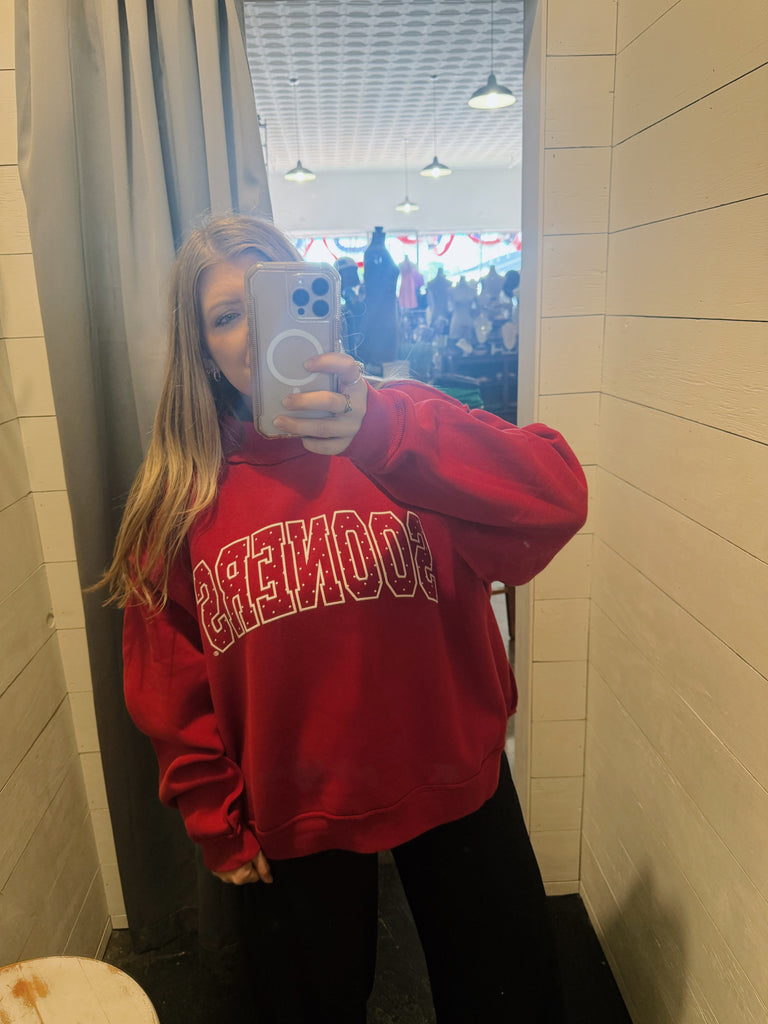 Sooners Mock Neck Sweatshirt // Adult Sizes