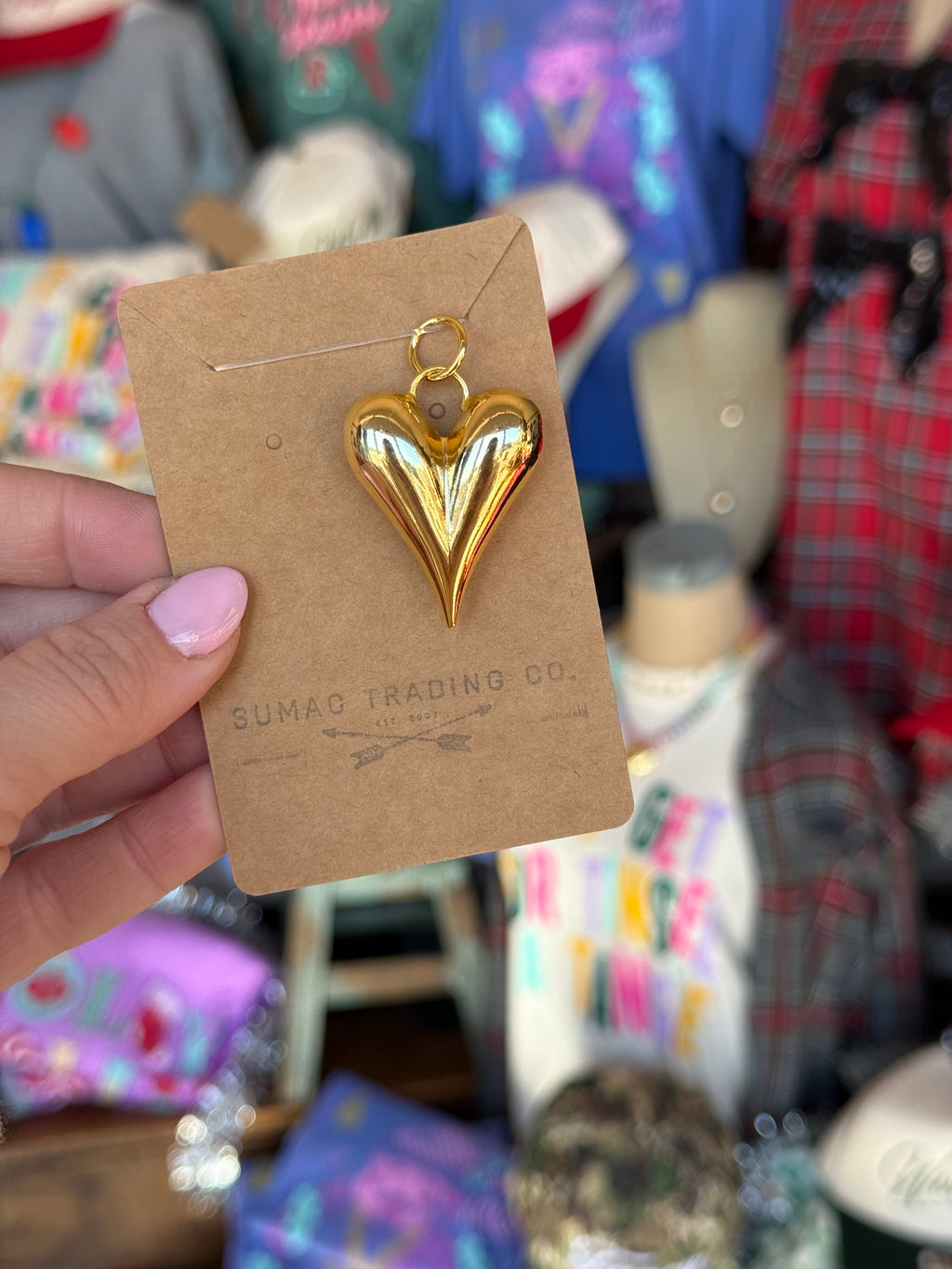 Large Puffy Heart Charm