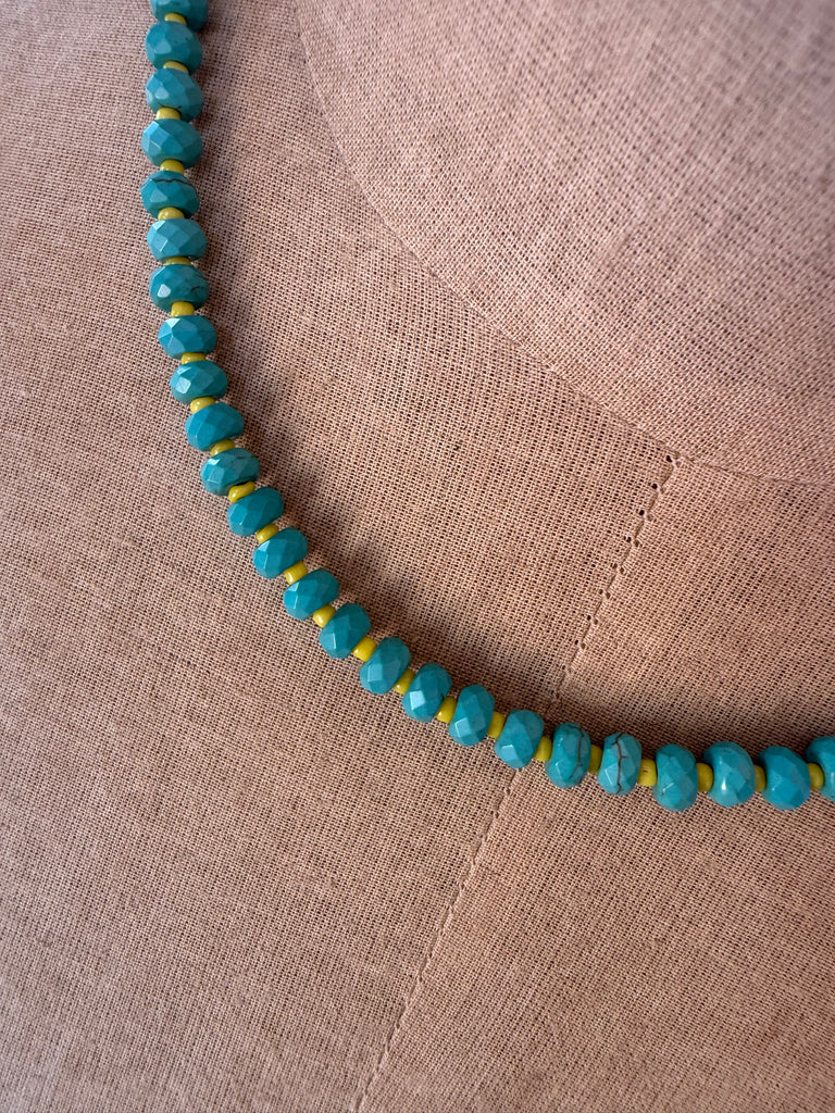 Faceted Beads with Yellow Spacers