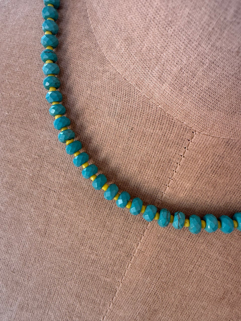 Faceted Beads with Yellow Spacers