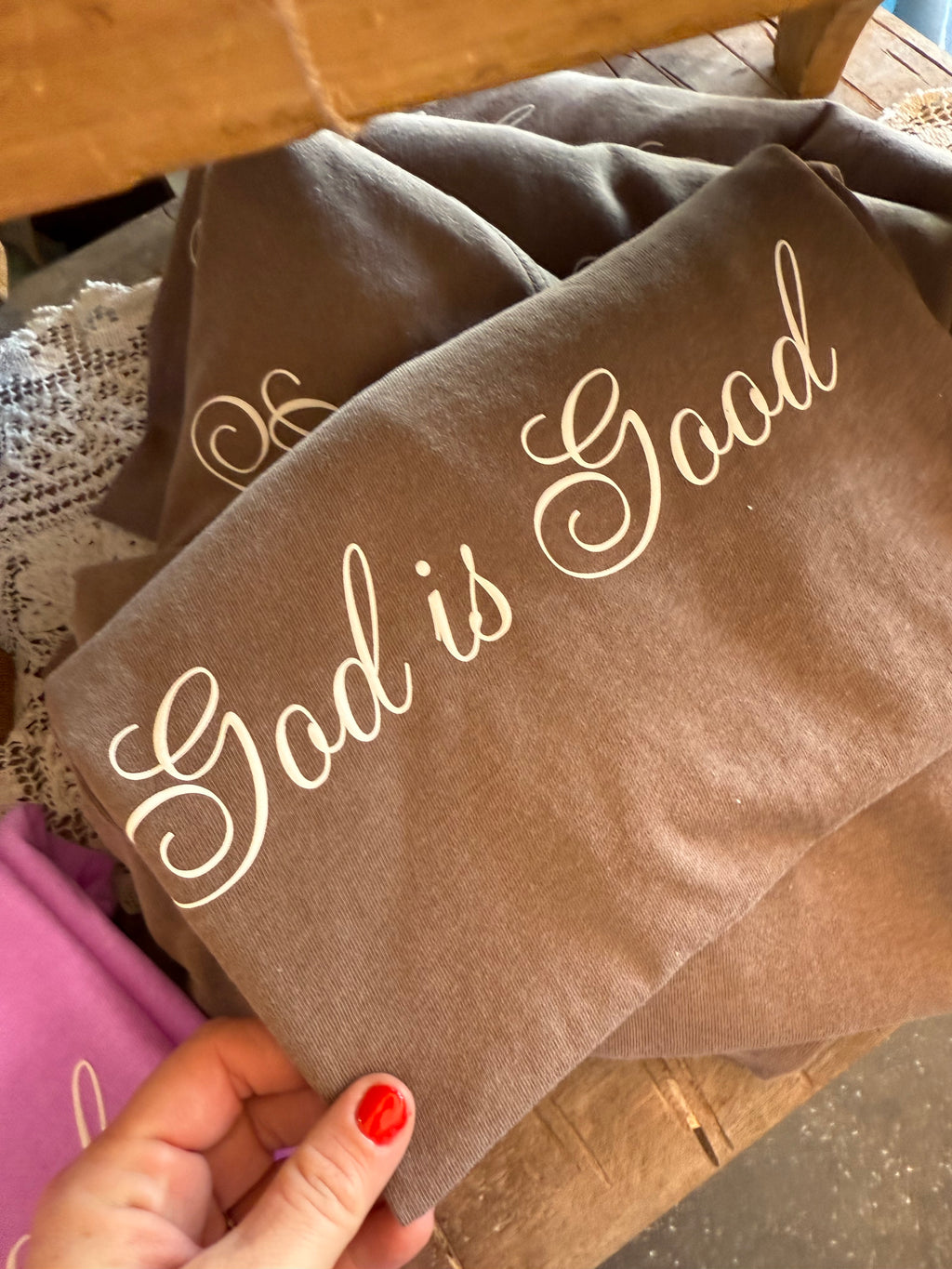 God is Good Tee // Espresso Script