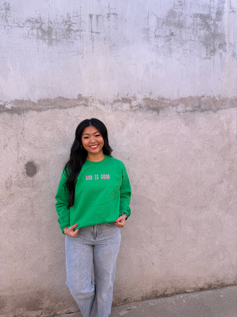 The God is Good Sweatshirt // Kelly Green