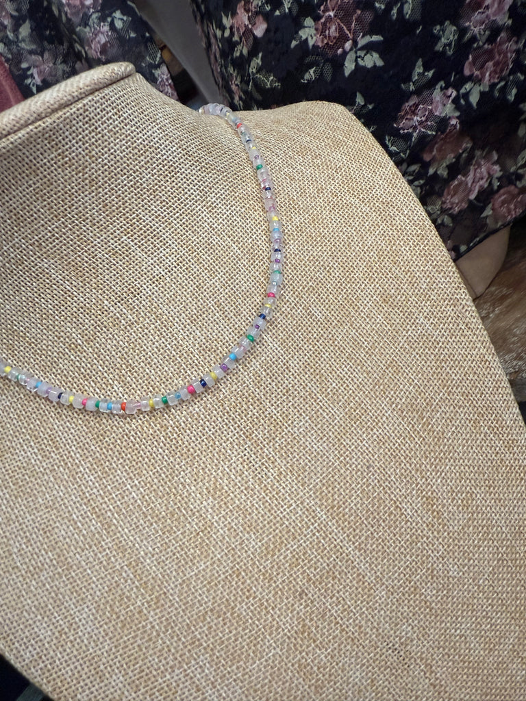 Tiny Quartz Beaded Necklace