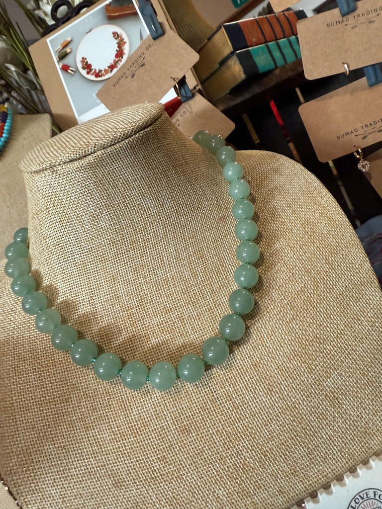 Sage Round Beaded Necklace