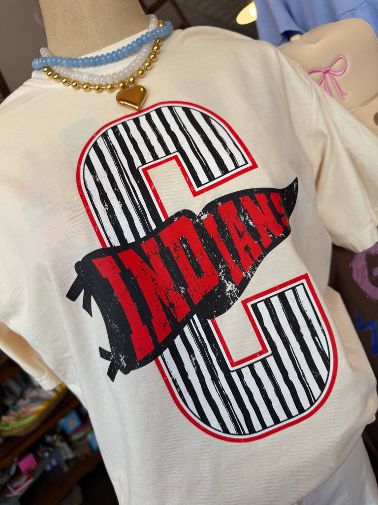 Big C Stripe Pennant Tee