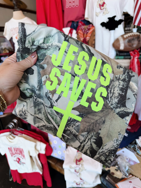 Jesus Saves Camo Tee