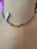 Small Shades of Purple Beaded Necklace with Cross Charm