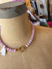 Lavender Beaded Necklace With Charm Ring Closure