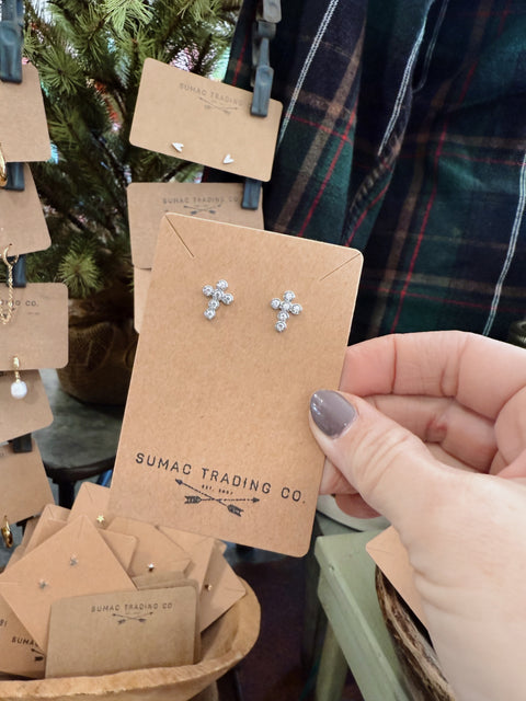 Bubble Glitz Cross Earring