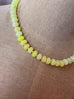 Lime Beaded Necklace with Charm Ring Closure