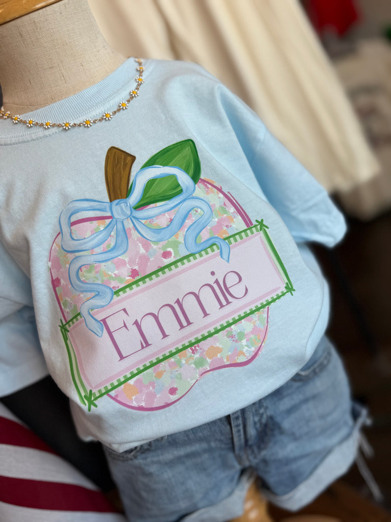 Watercolor Apple Name Tee // Comfort Colors