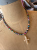 Raw Edge Beads with Pearl Cross