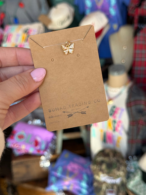Butterfly Charm with Mother of Pearl Detail