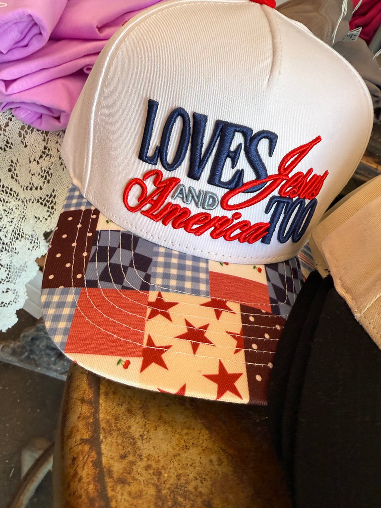 Loves Jesus and America Too Trucker Hat
