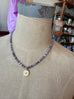 Shades of Purple Beaded Necklace with MOP Heart Charm