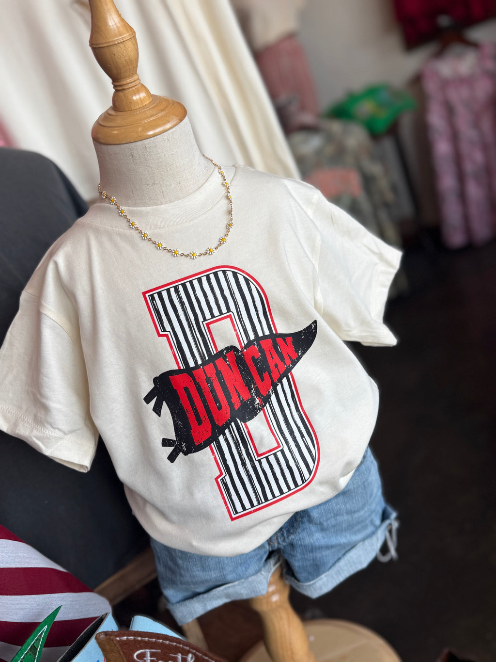 Big D Stripe Pennant Tee // Youth