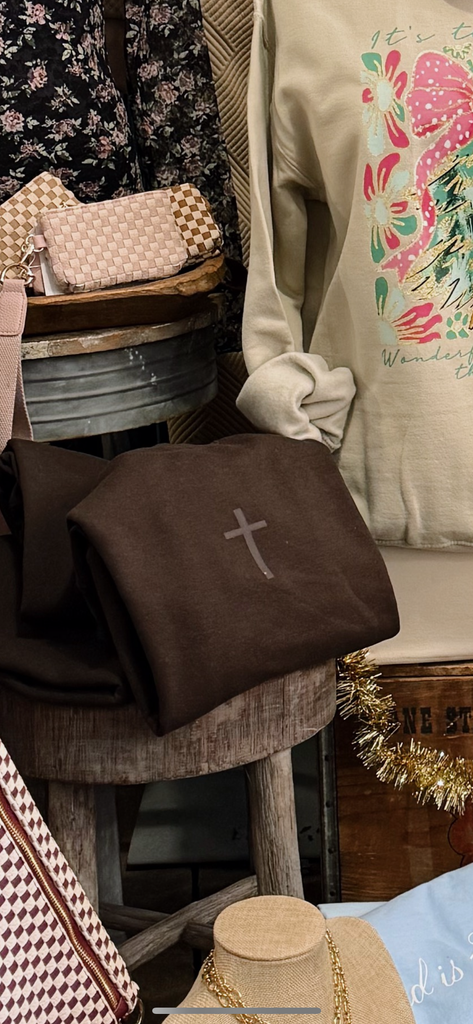 The Cross Sweatshirt // Chocolate Brown