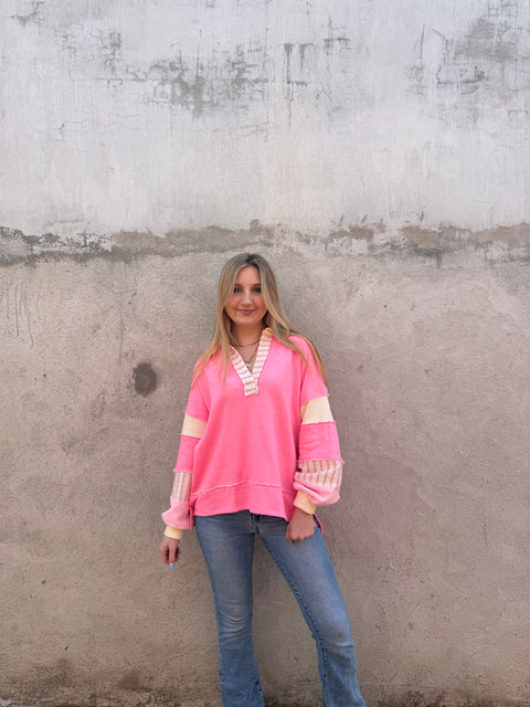 The Cali Pullover / Neon Pink