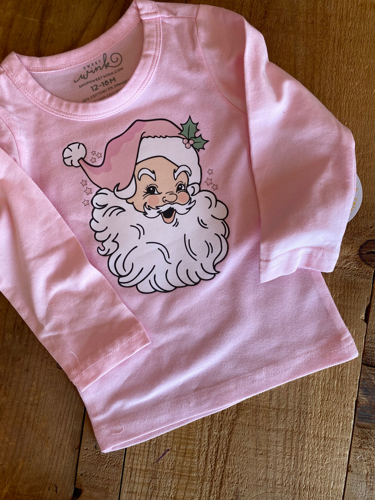 The Retro Santa Christmas Long Sleeve Tee / Kids