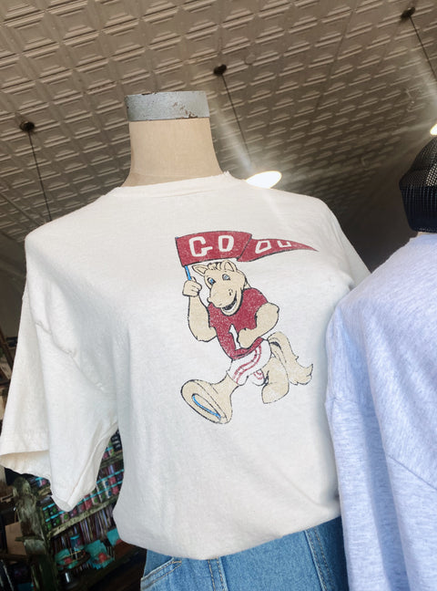The OU Mascot Thrifted Tee
