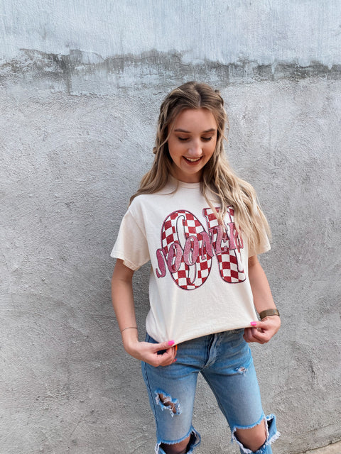 Checkered OU Tee