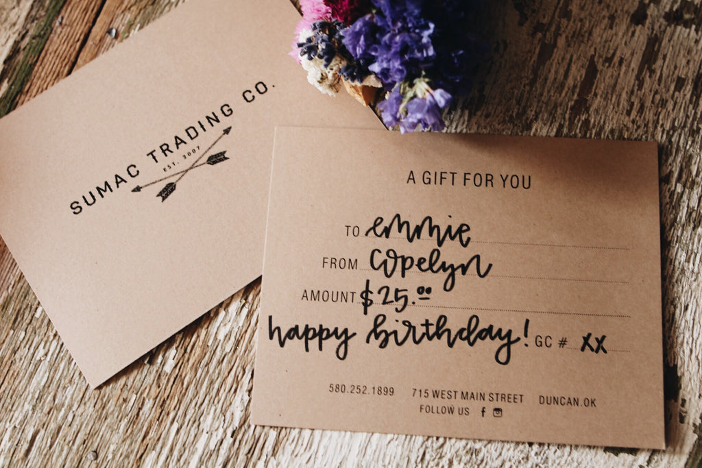 Gift Certificate // PHYSICAL PAPER